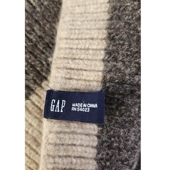 100% Lambswool Gap Old Money Striped Warm Winter Scarf Mens - Picture 4 of 5